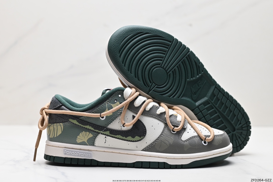 280 耐克NK SB Dunk Low”Green/Beige“绑绳解构风 FD0350-133