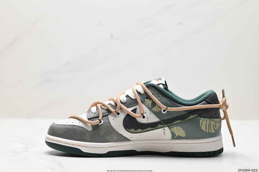 280 耐克NK SB Dunk Low”Green/Beige“绑绳解构风 FD0350-133