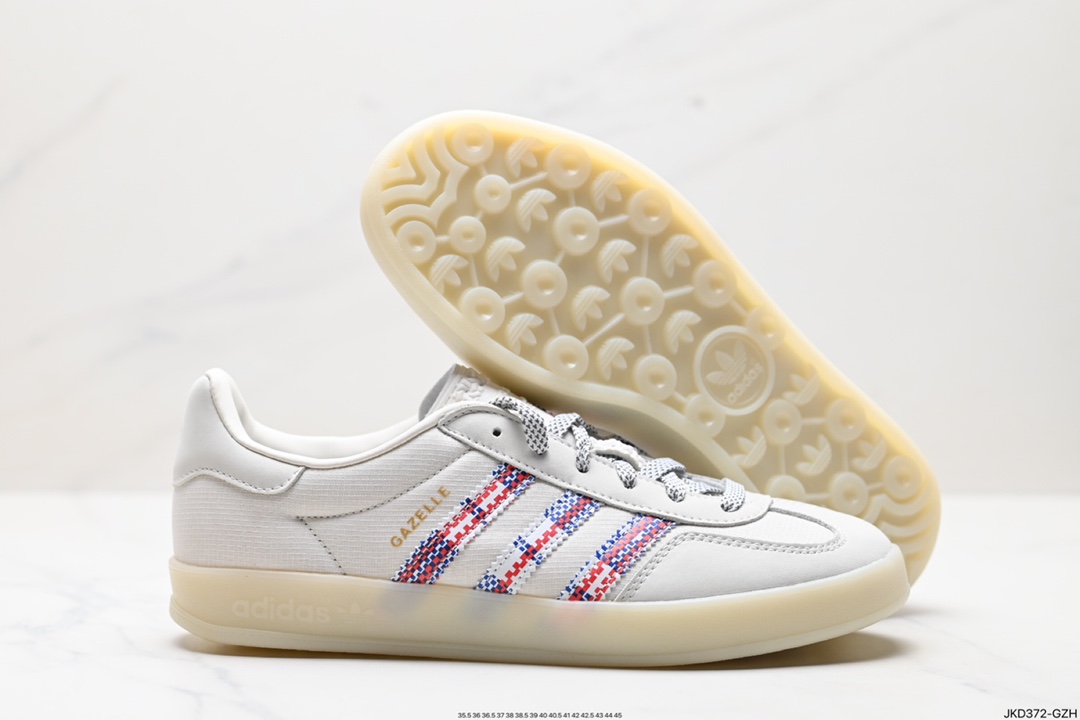 160 阿迪达斯Adidas Originals Gazelle Indoor 三叶草复古防滑耐磨低帮板鞋 IH7608