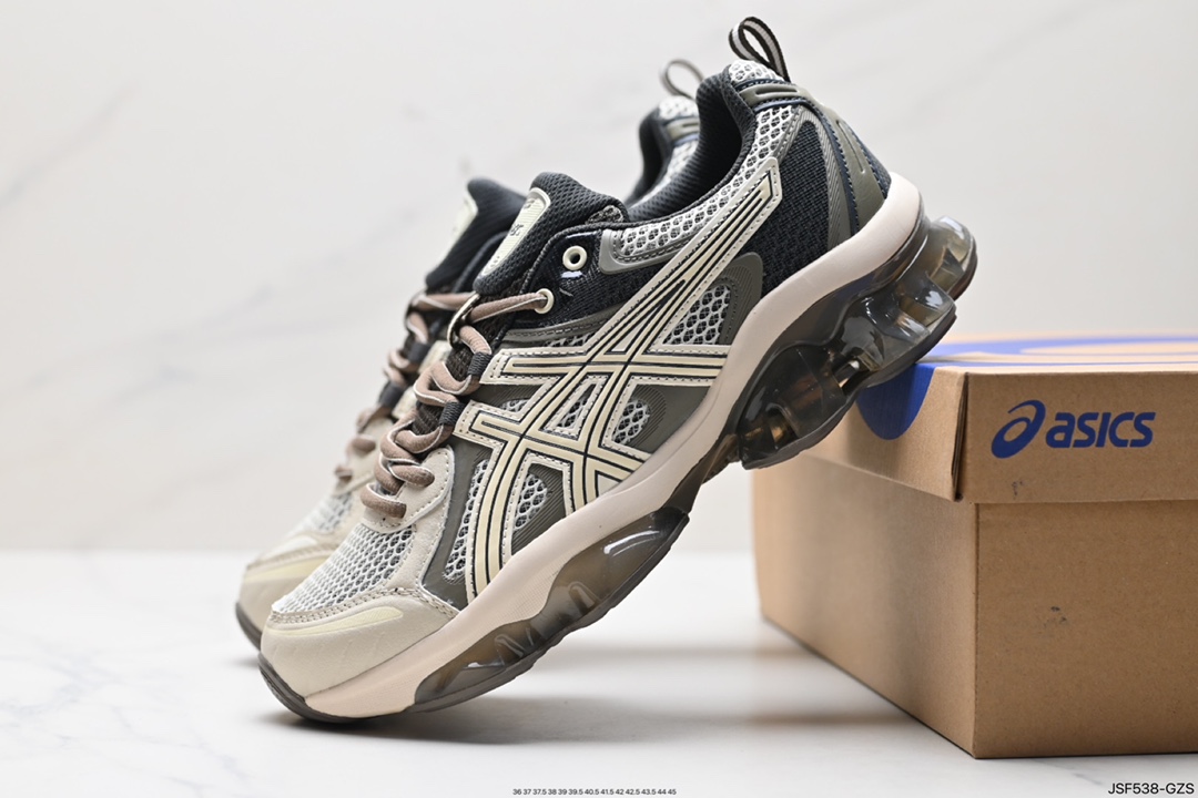 205 日本业专鞋跑品牌·士瑟亚/ASICS Gel-Quantum Kinetic”Carbon Pure Gold“量能动子列系轻量全掌硅缓胶震休闲动运步跑鞋 1203A270-201