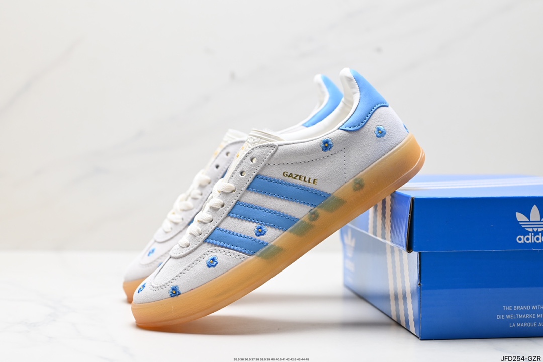 170 阿迪达斯Adidas Originals Gazelle Indoor 三叶草复古防滑耐磨低帮板鞋  IF4491