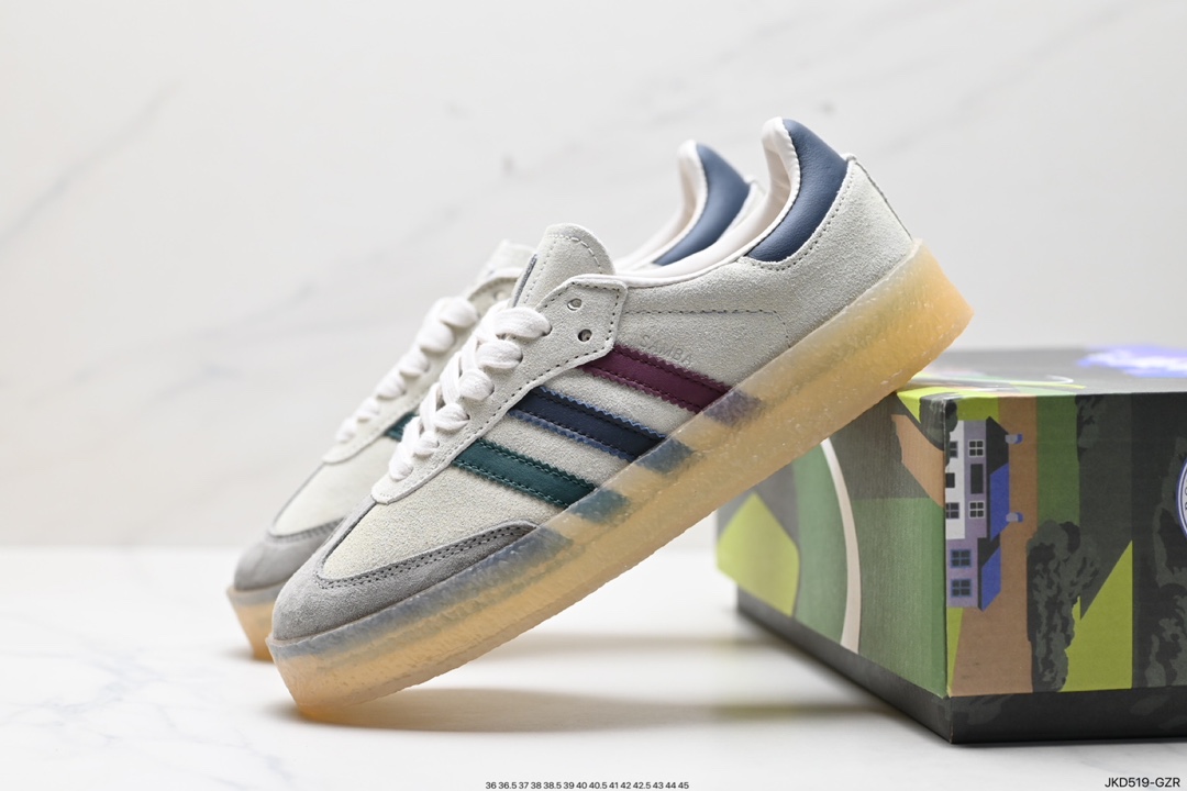 160 阿迪达斯 adidas SAMBA KITH CLARKS 三叶草复古休闲防滑耐磨低帮板鞋 IE4032