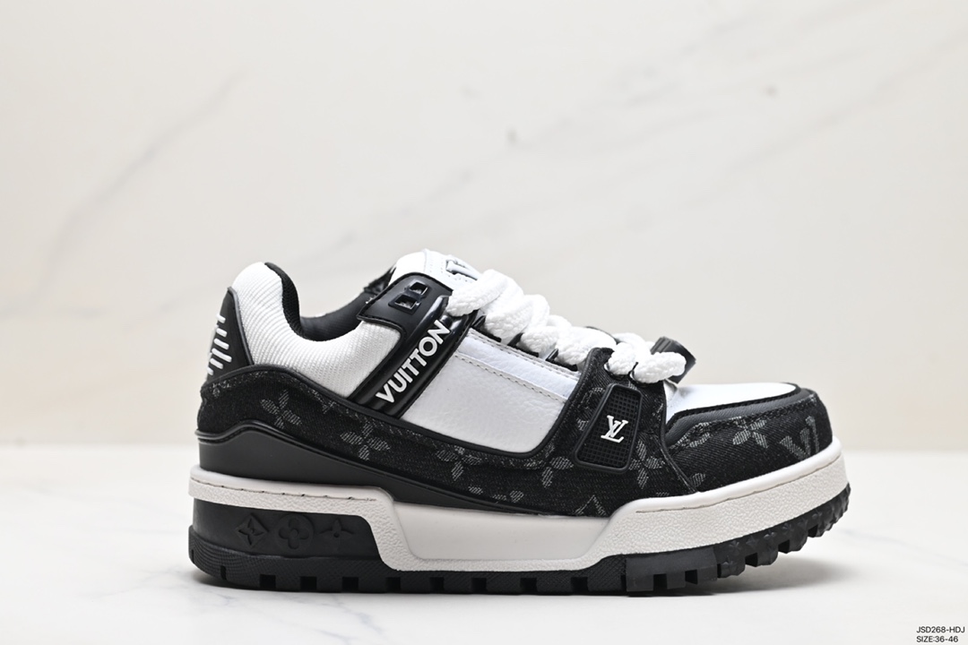 公司级✅全新LVLVLV Trainer Sneaker Low休闲运动文化百搭板鞋 尺码:36-46ID:JHD268-HDJ9