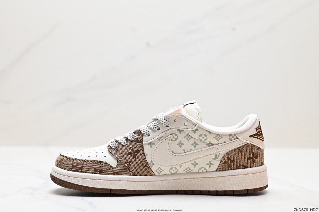 270 Travis Scott x Fragment Design x Jordan Air Jordan 1 Low OG SP AJ1 乔1 LV联名低帮文化休闲板鞋 SJ2068-102