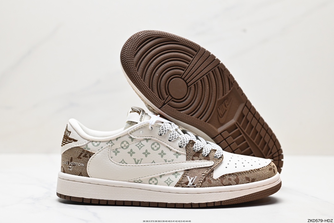 270 Travis Scott x Fragment Design x Jordan Air Jordan 1 Low OG SP AJ1 乔1 LV联名低帮文化休闲板鞋 SJ2068-102