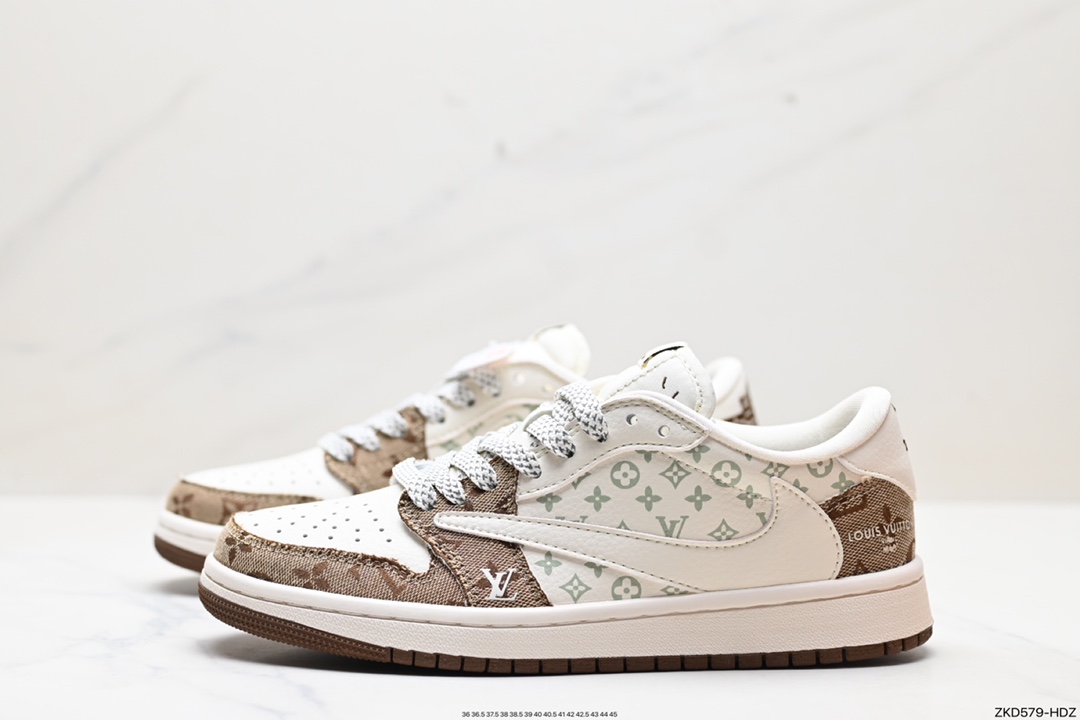 270 Travis Scott x Fragment Design x Jordan Air Jordan 1 Low OG SP AJ1 乔1 LV联名低帮文化休闲板鞋 SJ2068-102