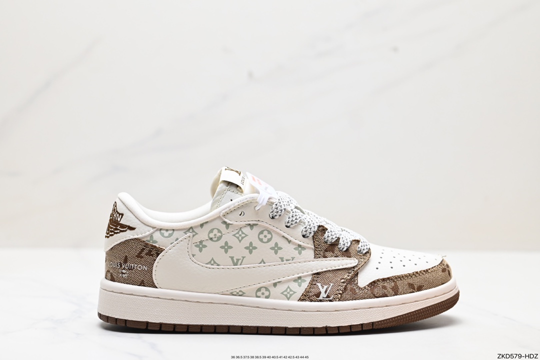 270 Travis Scott x Fragment Design x Jordan Air Jordan 1 Low OG SP AJ1 乔1 LV联名低帮文化休闲板鞋 SJ2068-102