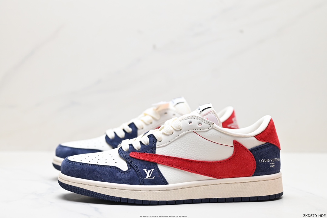 270 Travis Scott x Fragment Design x Jordan Air Jordan 1 Low OG SP AJ1 乔1 LV联名低帮文化休闲板鞋 YQ2088-670