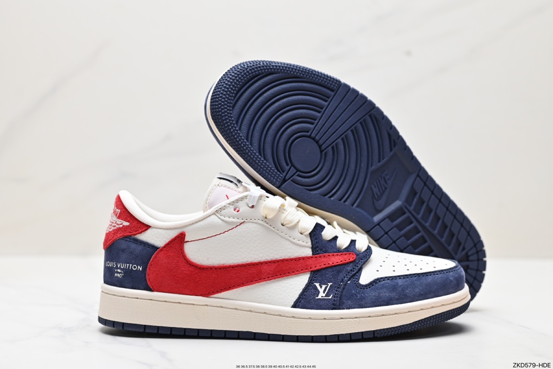 270 Travis Scott x Fragment Design x Jordan Air Jordan 1 Low OG SP AJ1 乔1 LV联名低帮文化休闲板鞋 YQ2088-670