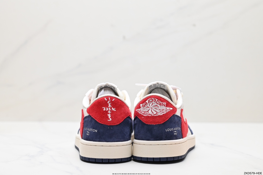 270 Travis Scott x Fragment Design x Jordan Air Jordan 1 Low OG SP AJ1 乔1 LV联名低帮文化休闲板鞋 YQ2088-670