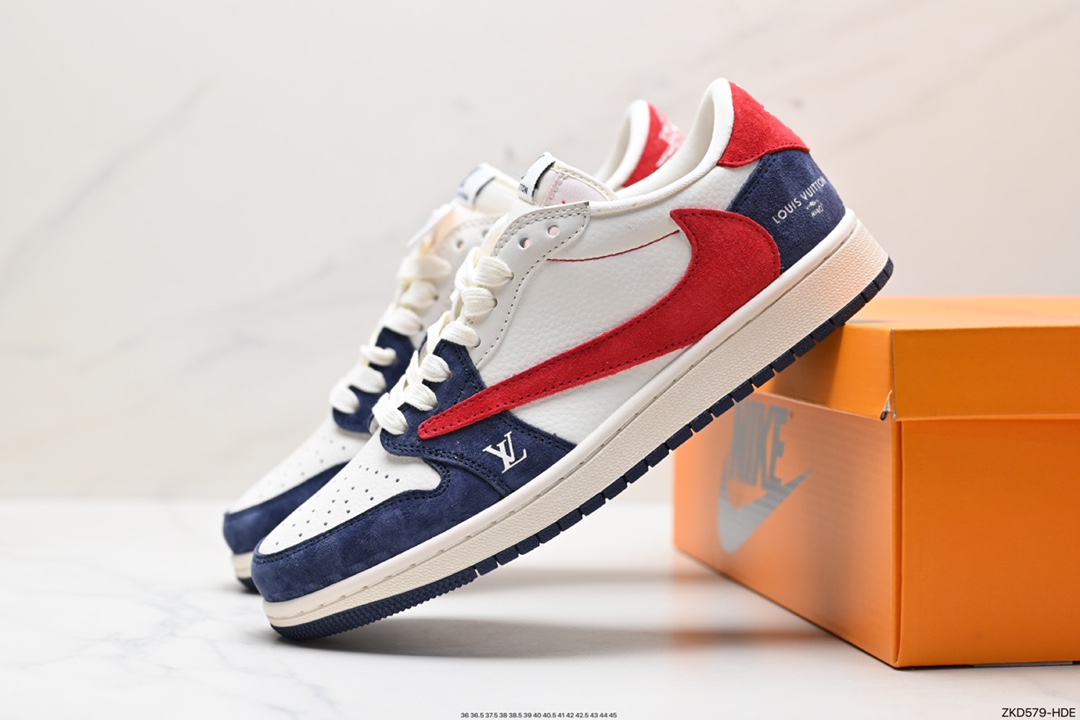270 Travis Scott x Fragment Design x Jordan Air Jordan 1 Low OG SP AJ1 乔1 LV联名低帮文化休闲板鞋 YQ2088-670