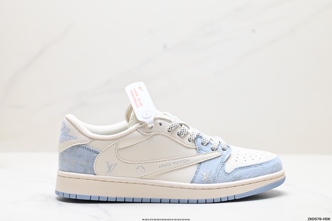 270 Travis Scott x Fragment Design x Jordan Air Jordan 1 Low OG SP AJ1 乔1 LV联名低帮文化休闲板鞋 LJ5188-003