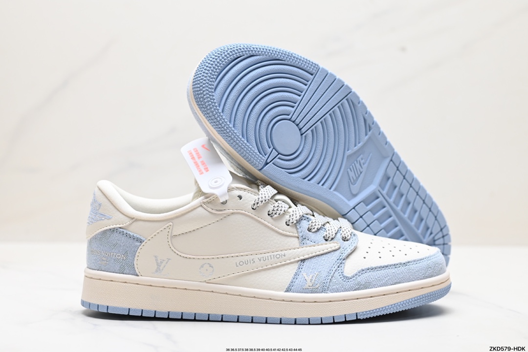 270 Travis Scott x Fragment Design x Jordan Air Jordan 1 Low OG SP AJ1 乔1 LV联名低帮文化休闲板鞋 LJ5188-003