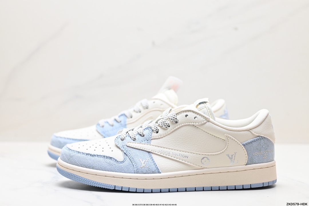 270 Travis Scott x Fragment Design x Jordan Air Jordan 1 Low OG SP AJ1 乔1 LV联名低帮文化休闲板鞋 LJ5188-003