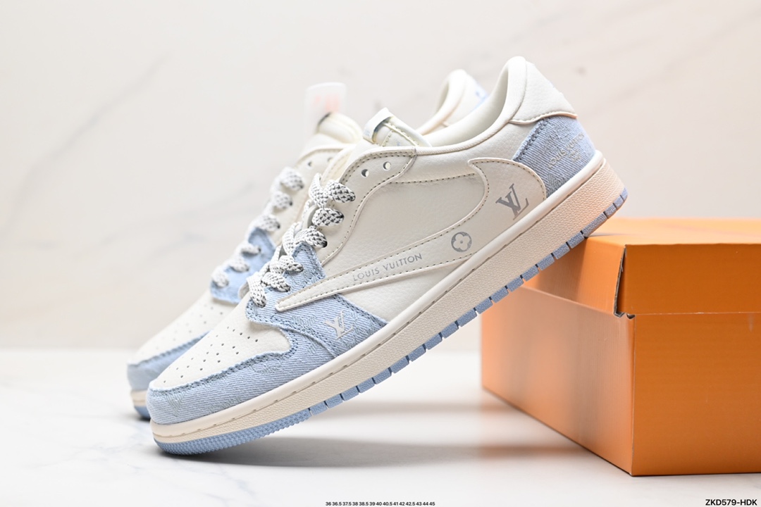 270 Travis Scott x Fragment Design x Jordan Air Jordan 1 Low OG SP AJ1 乔1 LV联名低帮文化休闲板鞋 LJ5188-003