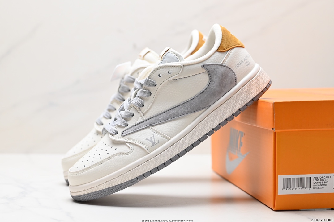 270 Travis Scott x Fragment Design x Jordan Air Jordan 1 Low OG SP AJ1 乔1 LV联名低帮文化休闲板鞋 LX1988-800