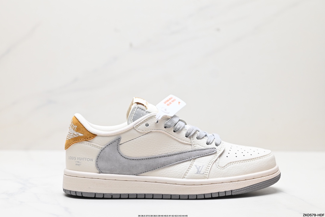 270 Travis Scott x Fragment Design x Jordan Air Jordan 1 Low OG SP AJ1 乔1 LV联名低帮文化休闲板鞋 LX1988-800