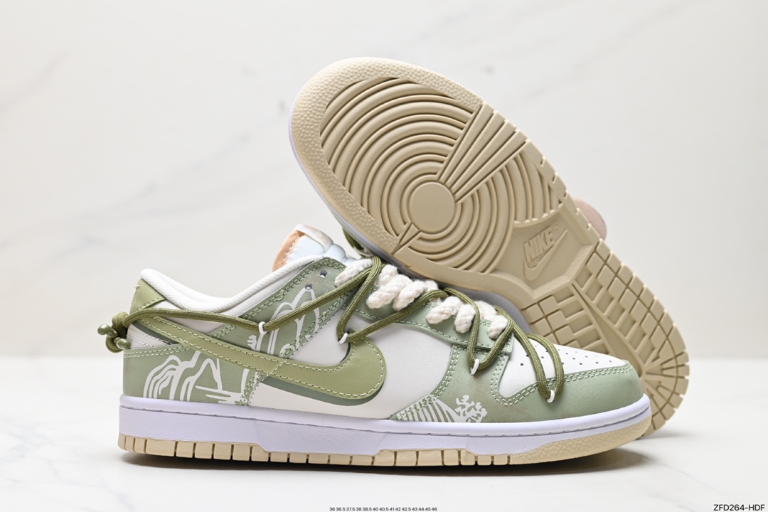 280 耐克NK SB Dunk Low”Green/Beige“绑绳解构风 DV0831-003