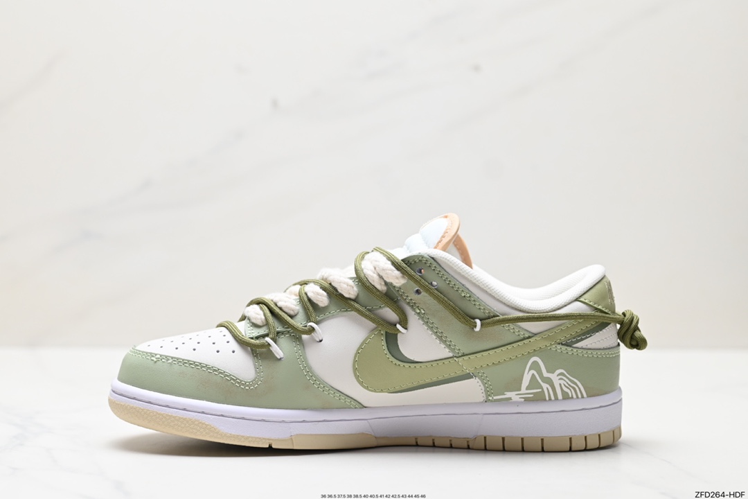280 耐克NK SB Dunk Low”Green/Beige“绑绳解构风 DV0831-003