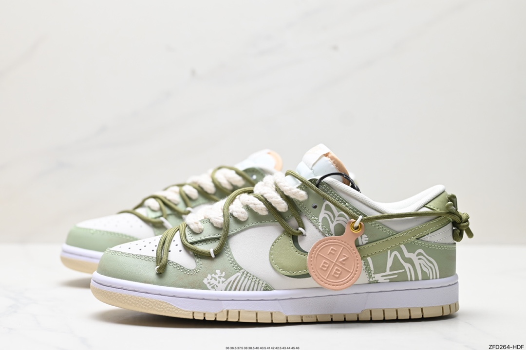 280 耐克NK SB Dunk Low”Green/Beige“绑绳解构风 DV0831-003