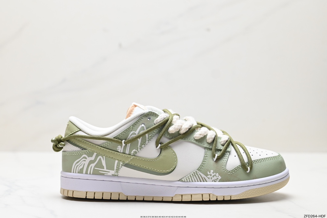 280 耐克NK SB Dunk Low”Green/Beige“绑绳解构风 DV0831-003