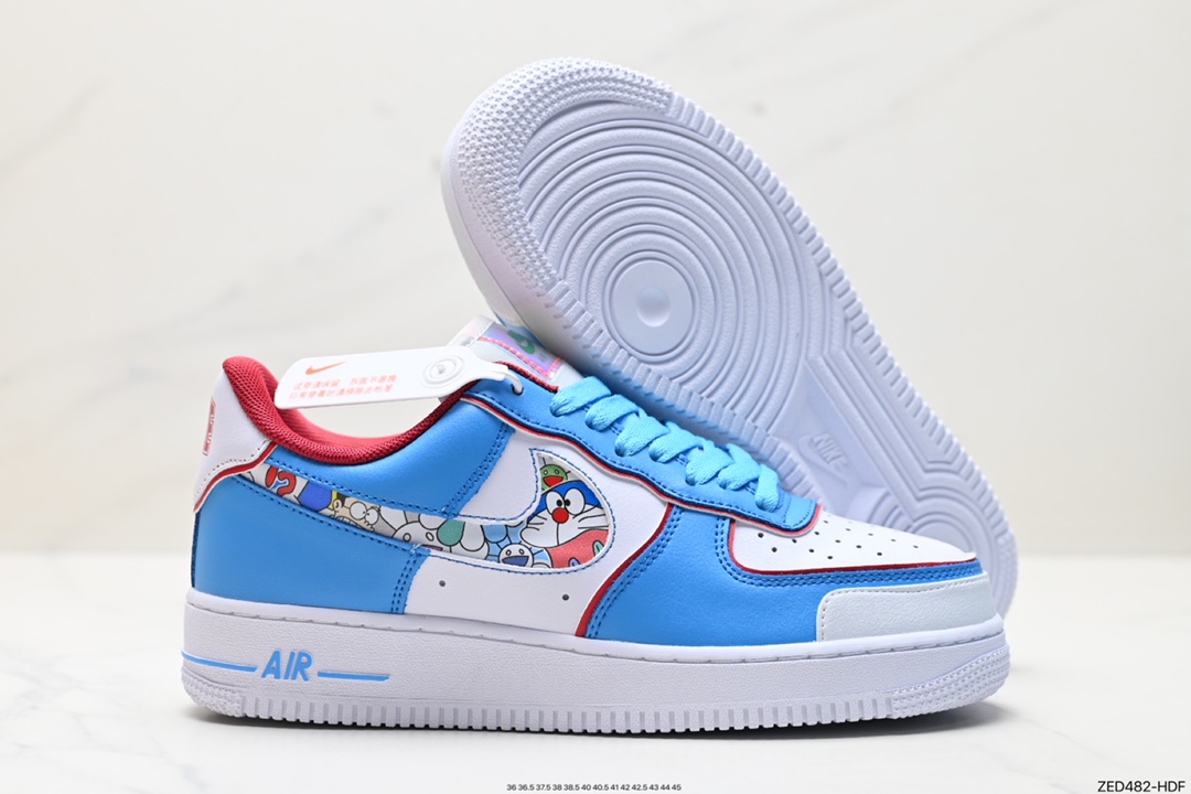 260 超限量联名  Doraemon×Nike Air Force 1 Low叮当猫联名款低帮休闲板鞋 BQ8988-106