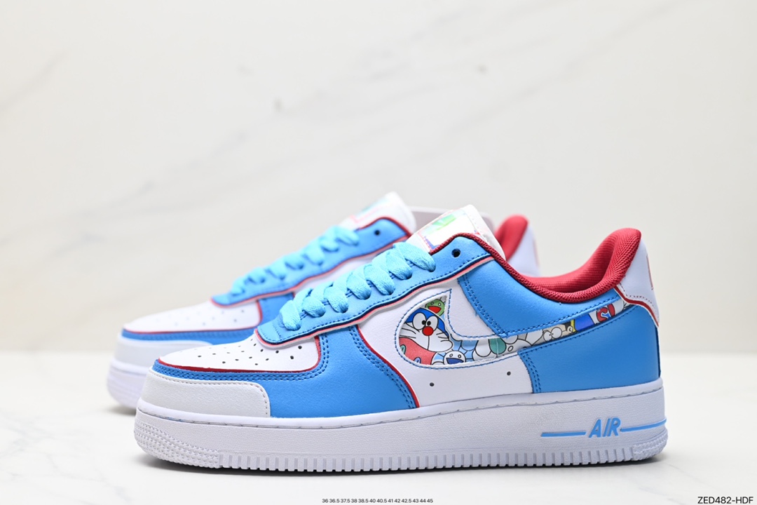260 超限量联名  Doraemon×Nike Air Force 1 Low叮当猫联名款低帮休闲板鞋 BQ8988-106