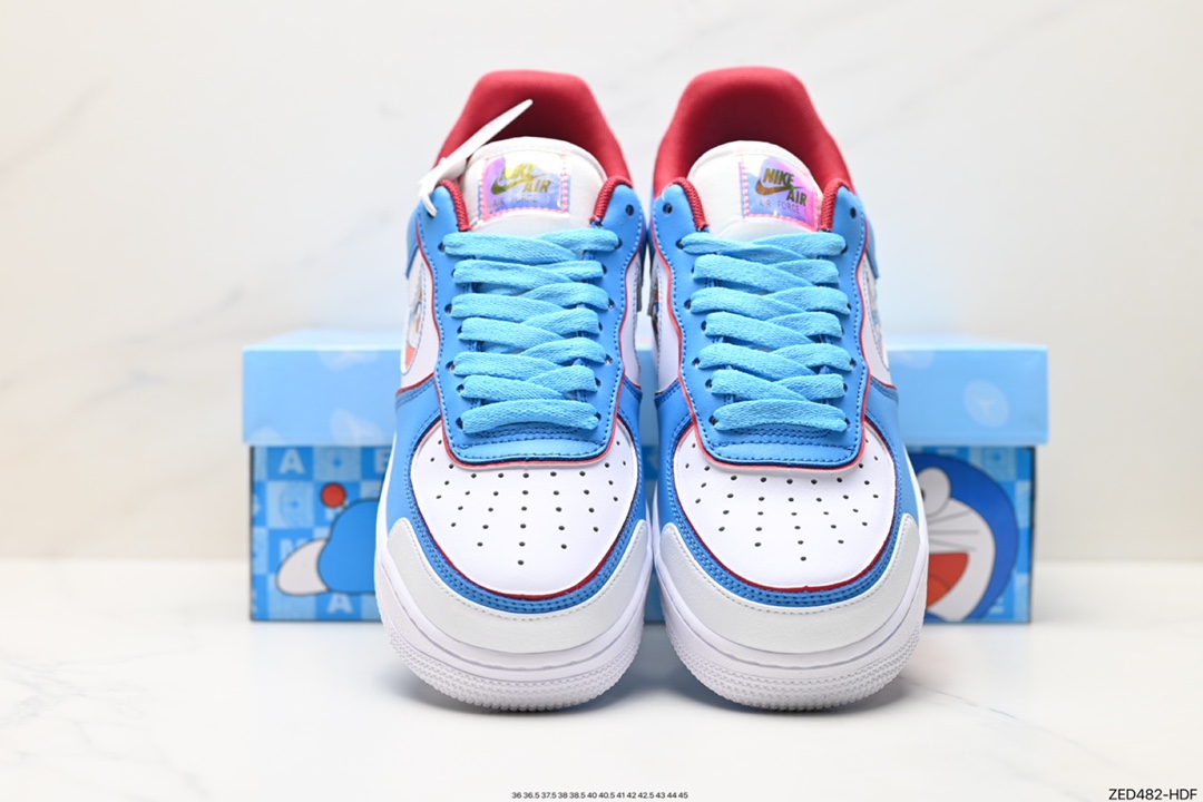 260 超限量联名  Doraemon×Nike Air Force 1 Low叮当猫联名款低帮休闲板鞋 BQ8988-106