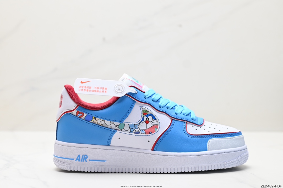 260 超限量联名  Doraemon×Nike Air Force 1 Low叮当猫联名款低帮休闲板鞋 BQ8988-106