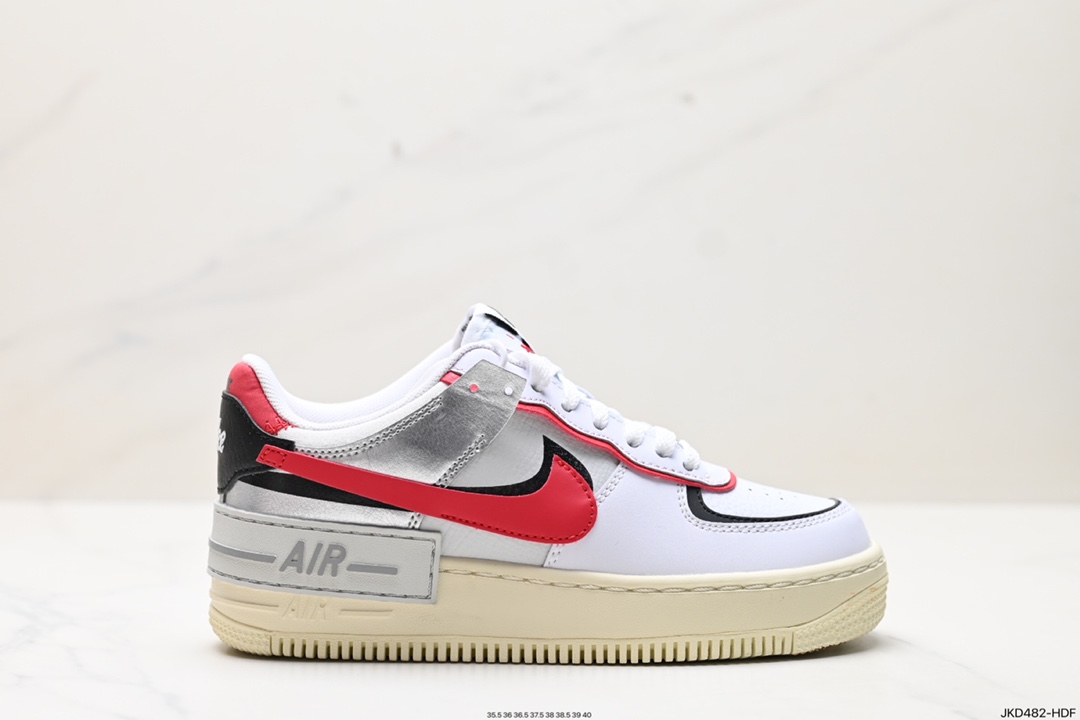 160 耐克NIKE WMNS Air Force 1 Shadow全新少女系解构主义设计 FN6335-100