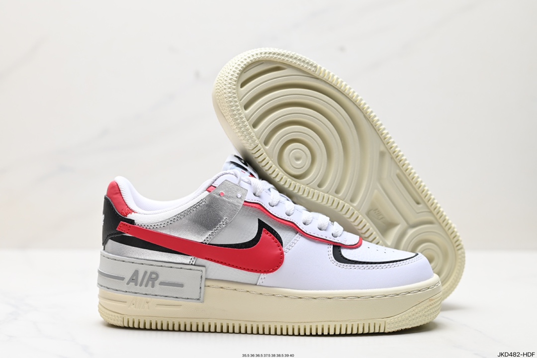 160 耐克NIKE WMNS Air Force 1 Shadow全新少女系解构主义设计 FN6335-100