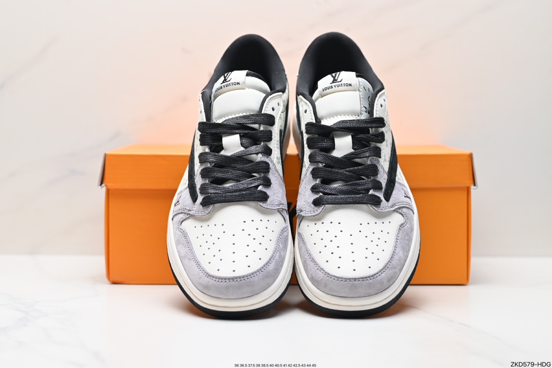 Travis Scott x Fragment Design x Jordan Air Jordan 1 Low OG SP AJ1 Joe 1 LV joint low-top cultural casual sneakers LX1988-800