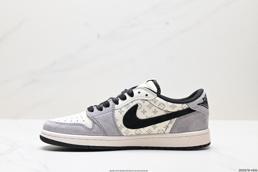 Travis Scott x Fragment Design x Jordan Air Jordan 1 Low OG SP AJ1 Joe 1 LV joint low-top cultural casual sneakers LX1988-800