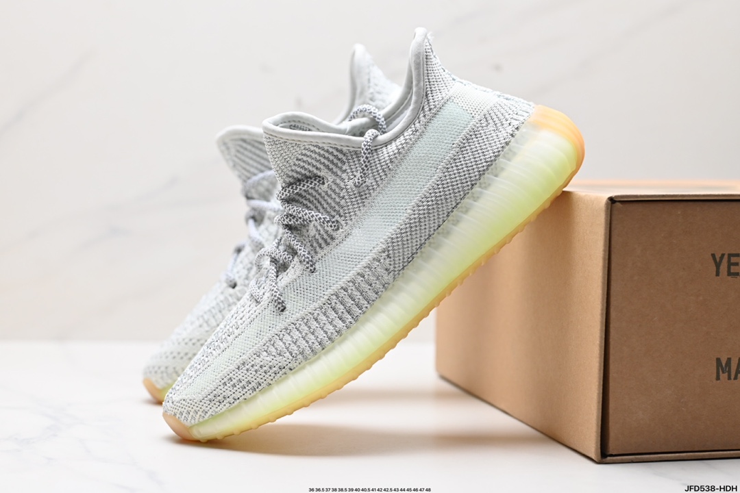 阿迪达斯Adidas Yeezy Boost 350V2 椰子 镂空呼吸网纱材质慢跑鞋  FX4349