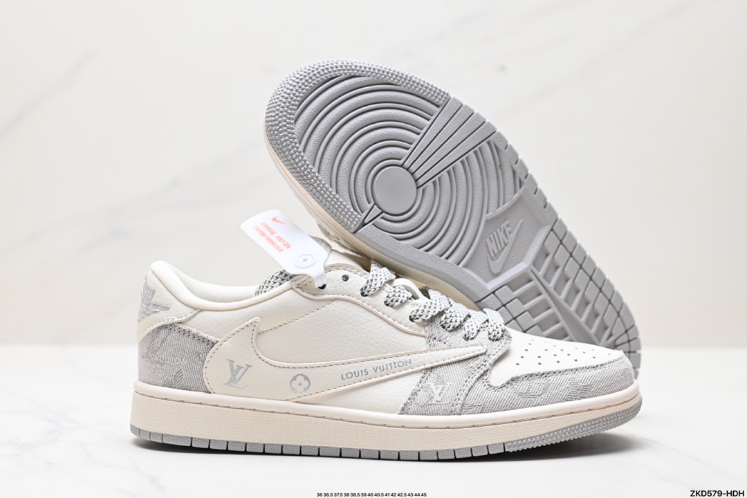 Travis Scott x Fragment Design x Jordan Air Jordan 1 Low OG SP AJ1 乔1 LV联名低帮文化休闲板鞋  LX5188-004