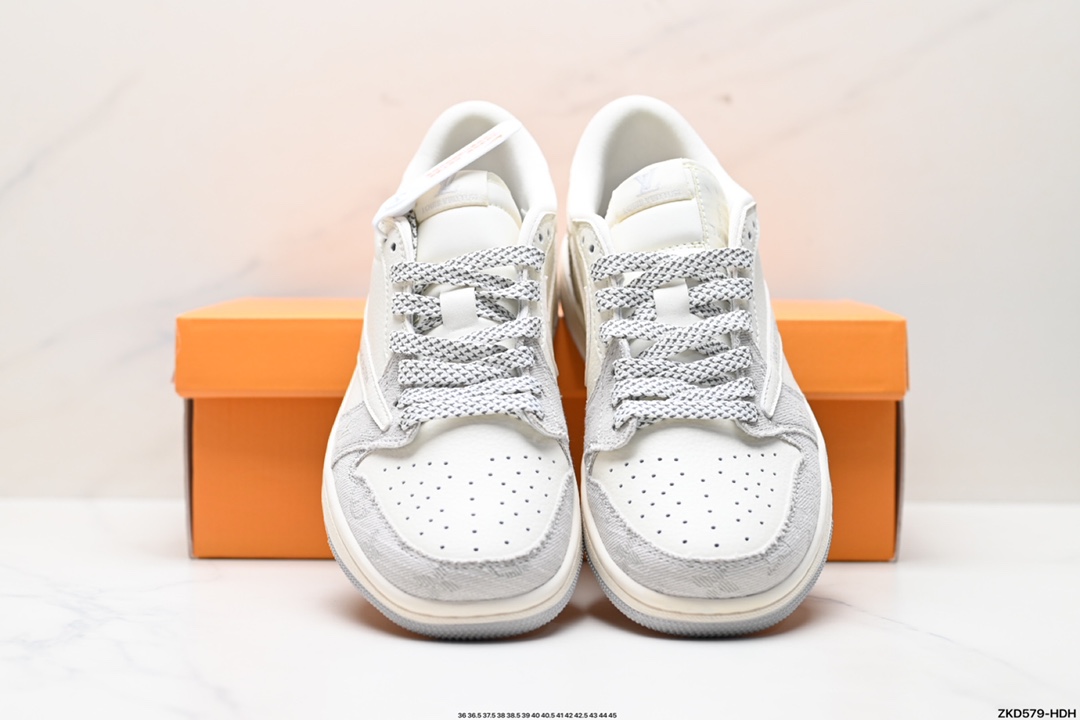 Travis Scott x Fragment Design x Jordan Air Jordan 1 Low OG SP AJ1 乔1 LV联名低帮文化休闲板鞋  LX5188-004