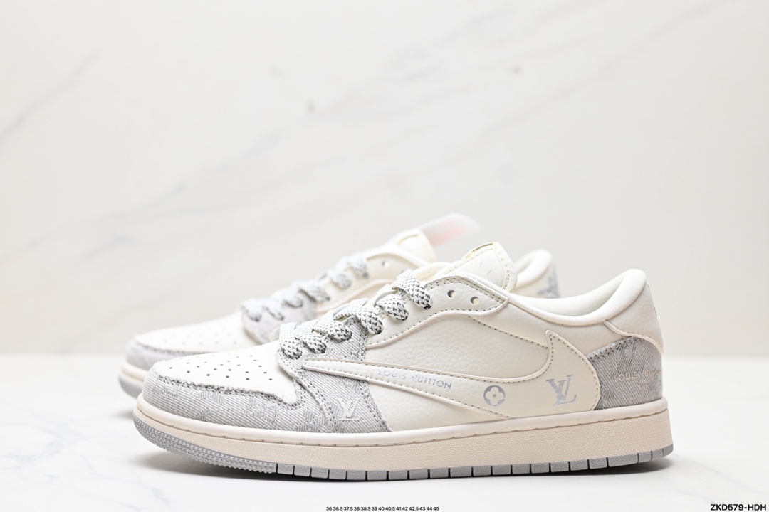 Travis Scott x Fragment Design x Jordan Air Jordan 1 Low OG SP AJ1 乔1 LV联名低帮文化休闲板鞋  LX5188-004