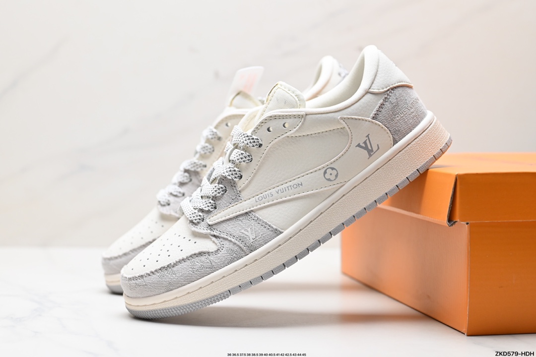 Travis Scott x Fragment Design x Jordan Air Jordan 1 Low OG SP AJ1 乔1 LV联名低帮文化休闲板鞋  LX5188-004