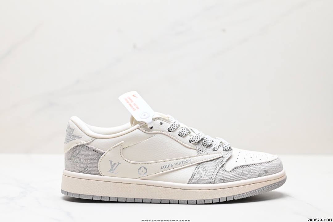 Travis Scott x Fragment Design x Jordan Air Jordan 1 Low OG SP AJ1 乔1 LV联名低帮文化休闲板鞋  LX5188-004