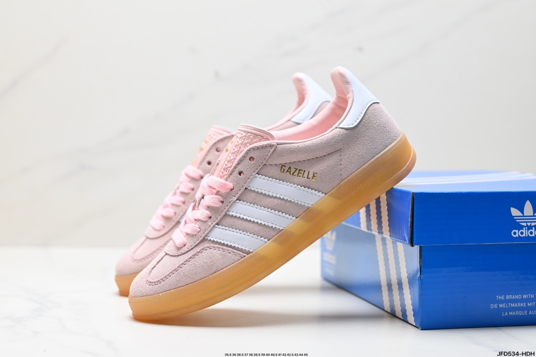 adidas Originals Gazelle INdoor 三叶草休闲防滑耐磨低帮板鞋   IH5484