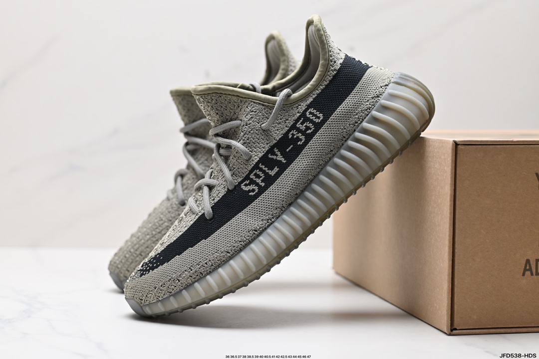 阿迪达斯Adidas Yeezy Boost 350V2 椰子 镂空呼吸网纱材质 慢跑鞋  FX9035