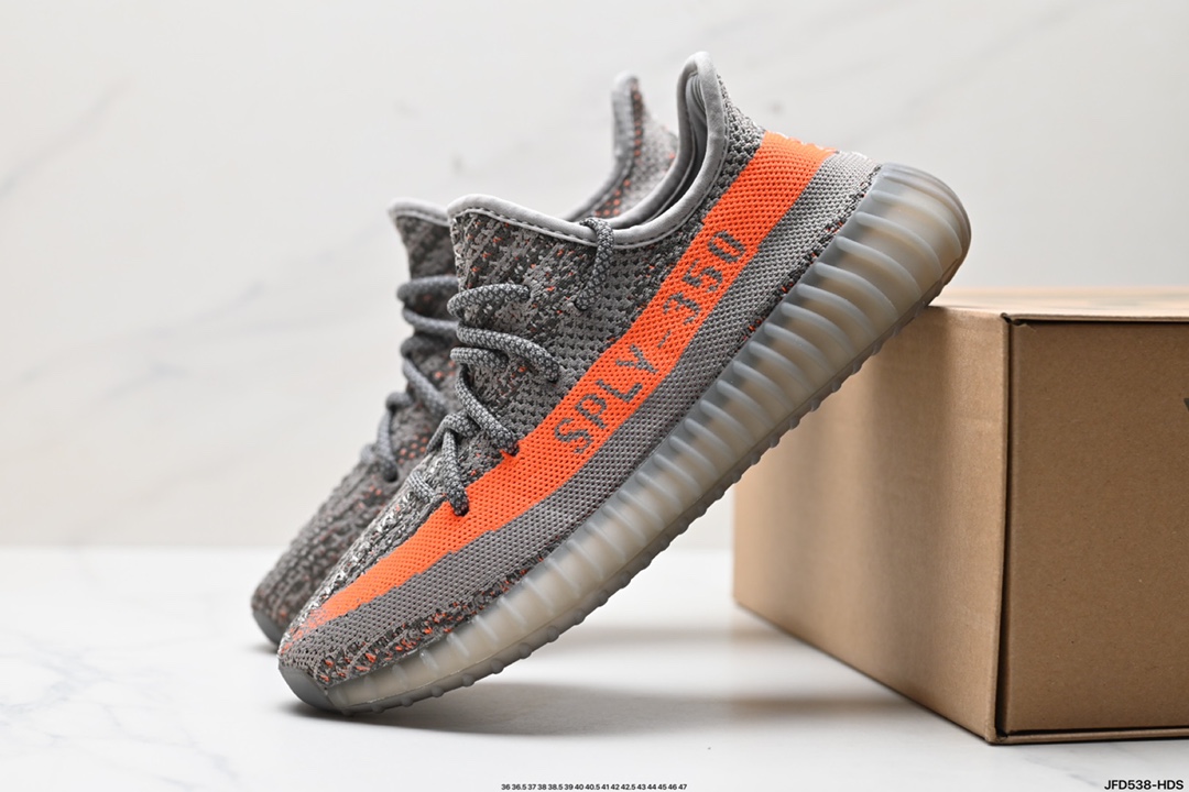 阿迪达斯Adidas Yeezy Boost 350V2 椰子 镂空呼吸网纱材质 慢跑鞋  FX9035