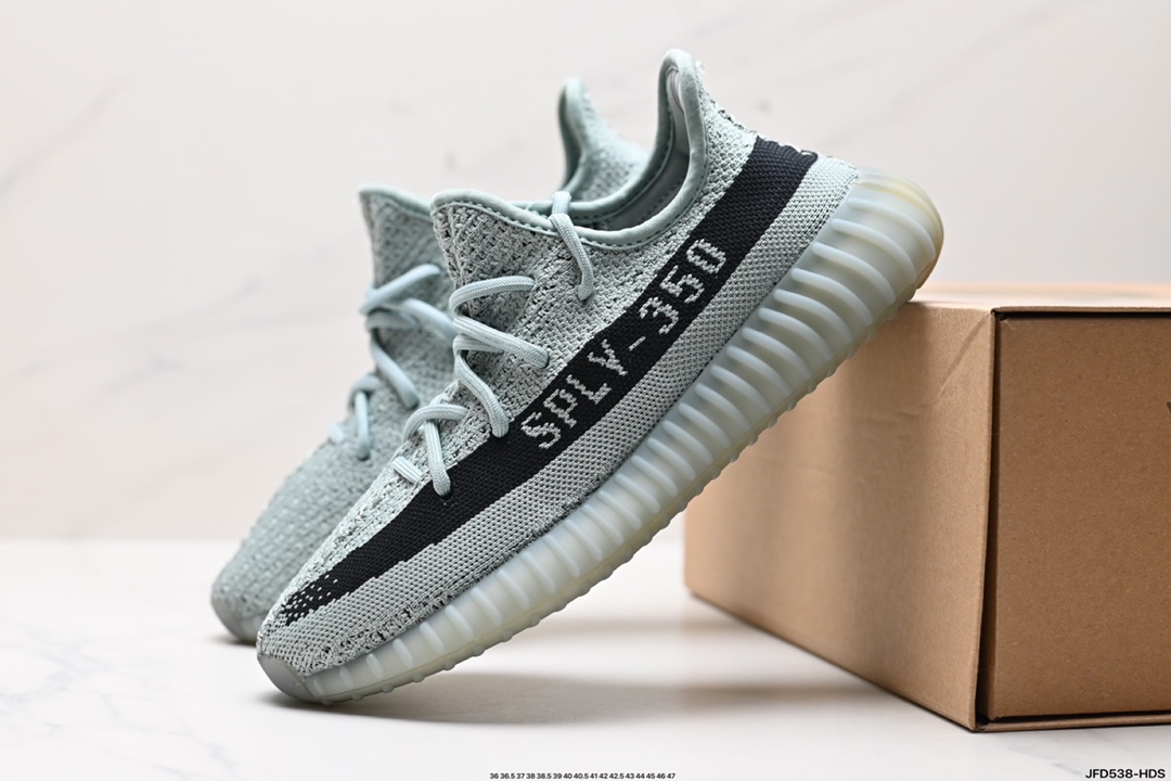 阿迪达斯Adidas Yeezy Boost 350V2 椰子 镂空呼吸网纱材质 慢跑鞋  FX9035