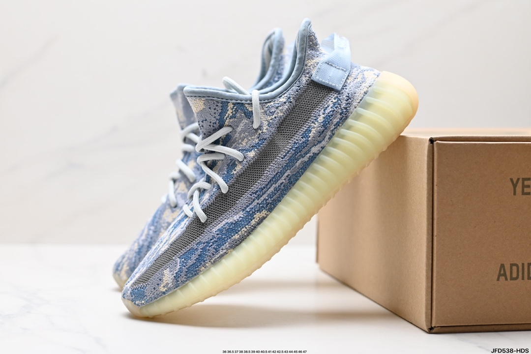 阿迪达斯Adidas Yeezy Boost 350V2 椰子 镂空呼吸网纱材质 慢跑鞋  FX9035