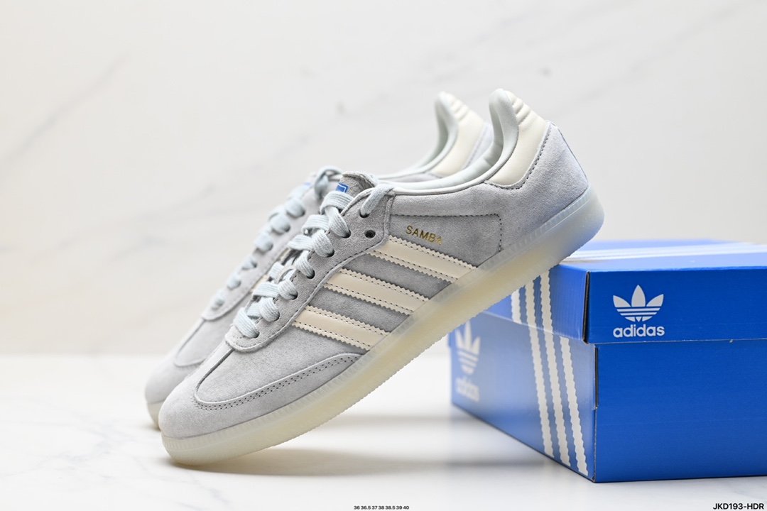 阿迪达斯三叶草Adidas Originals Samba OG 桑巴舞系列绅士德训足球风百搭低帮休闲运动板鞋  IG6177