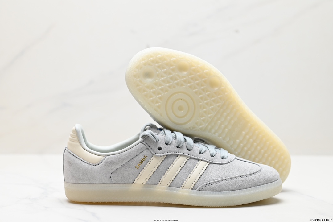 阿迪达斯三叶草Adidas Originals Samba OG 桑巴舞系列绅士德训足球风百搭低帮休闲运动板鞋  IG6177