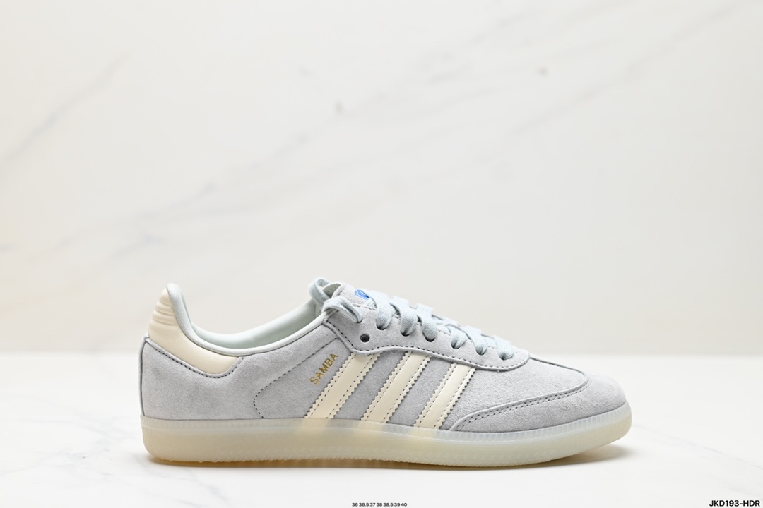 阿迪达斯三叶草Adidas Originals Samba OG 桑巴舞系列绅士德训足球风百搭低帮休闲运动板鞋  IG6177