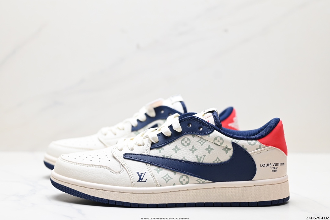 Travis Scott x Fragment Design x Jordan Air Jordan 1 Low OG SP AJ1 乔1 LV联名低帮文化休闲板鞋  LJ5188-002