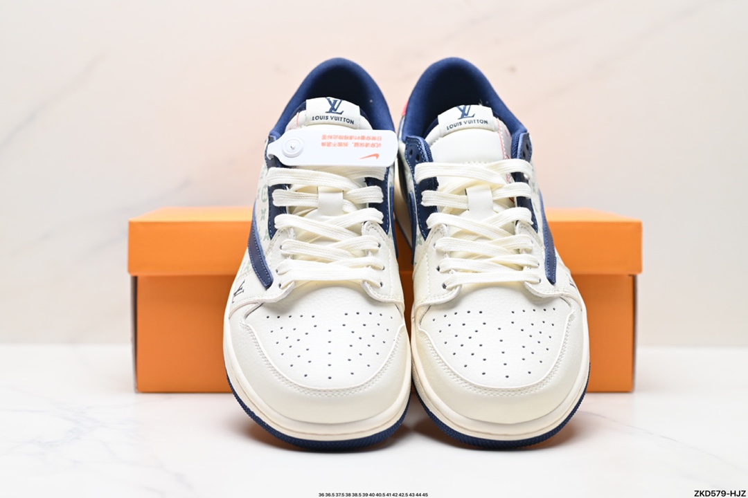 Travis Scott x Fragment Design x Jordan Air Jordan 1 Low OG SP AJ1 乔1 LV联名低帮文化休闲板鞋  LJ5188-002