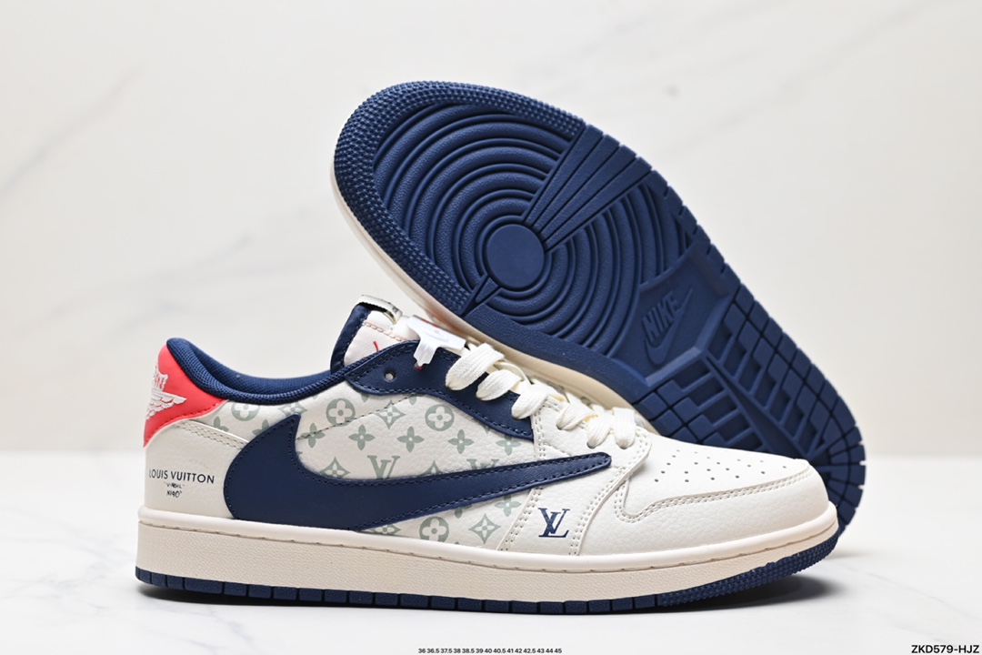 Travis Scott x Fragment Design x Jordan Air Jordan 1 Low OG SP AJ1 乔1 LV联名低帮文化休闲板鞋  LJ5188-002